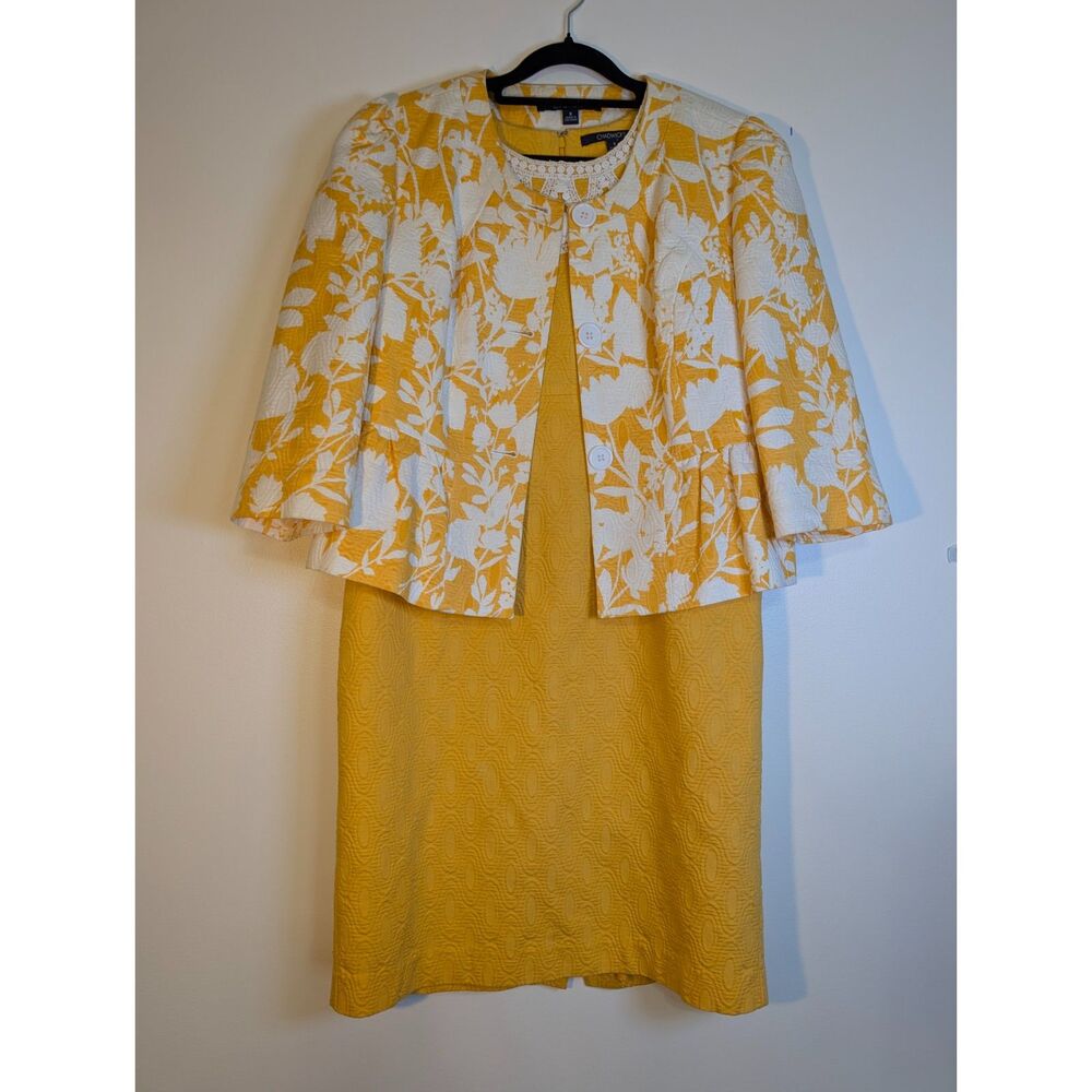 Vintage Chadwicks Marigold 2pc Dress Set Size 8 Mod Cottagecore Old Money 60s - Picture 10 of 14